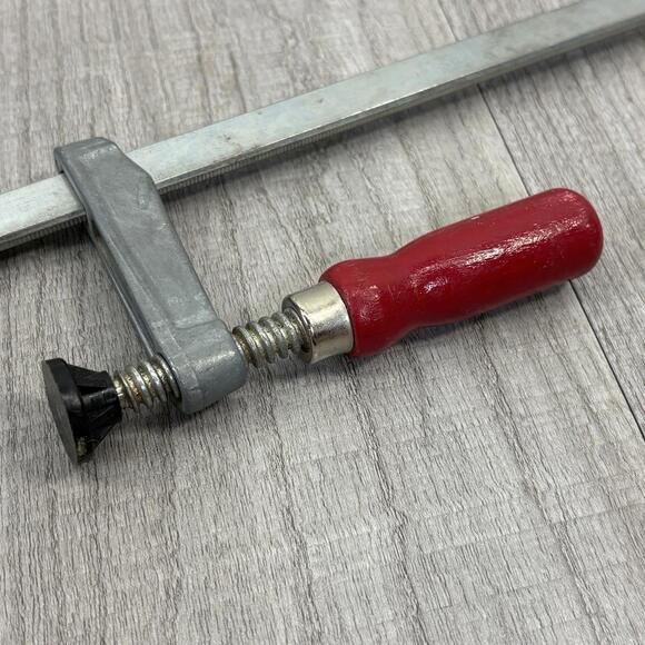 Vintage German Made Sliding Bar Clamp Red Wood Handle Made in Germany Tool - Picture 11 of 13